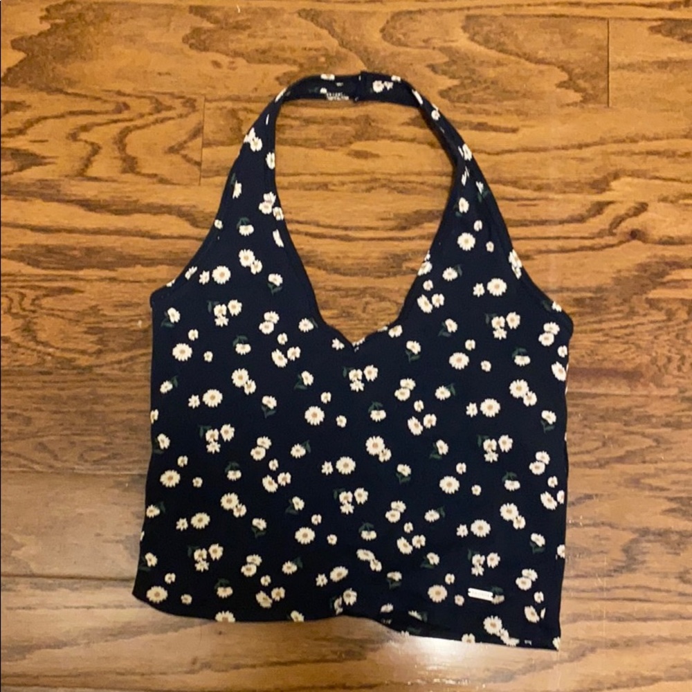 Hollister V-Neck Halter Cropped Top
